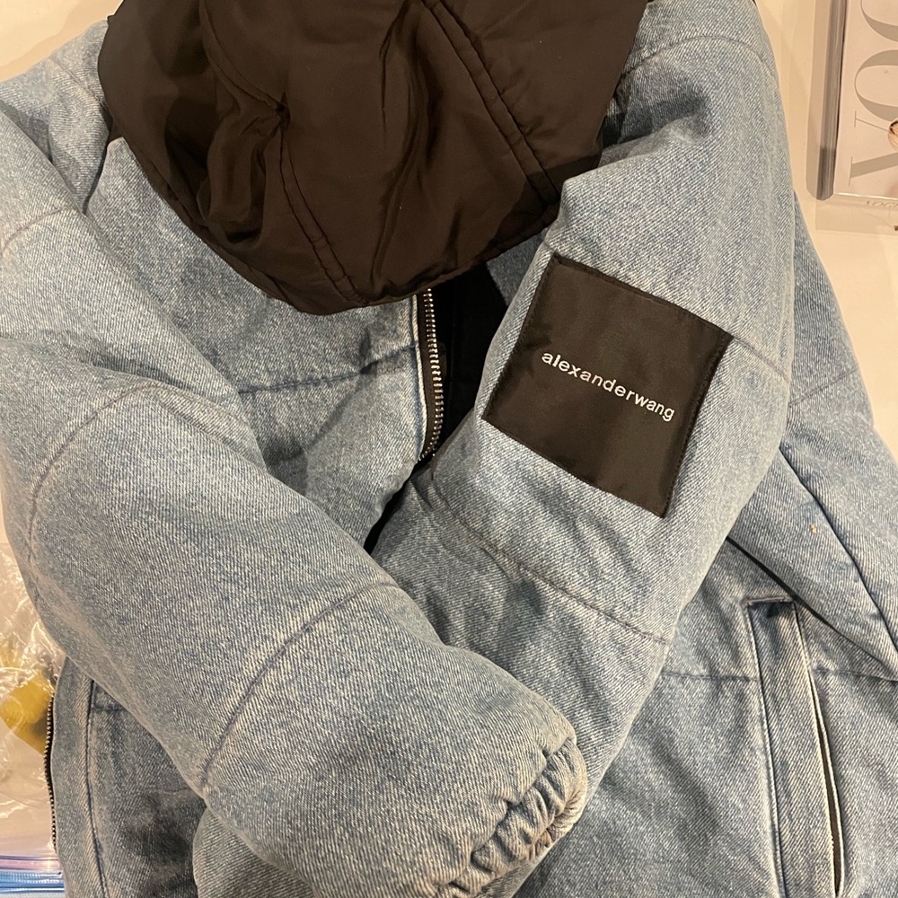 Alexander Wang denim puffer jacket size s